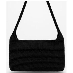 The Sak Crochet Casual Handbag Purse Hobo Stylist  Bag Lined Black